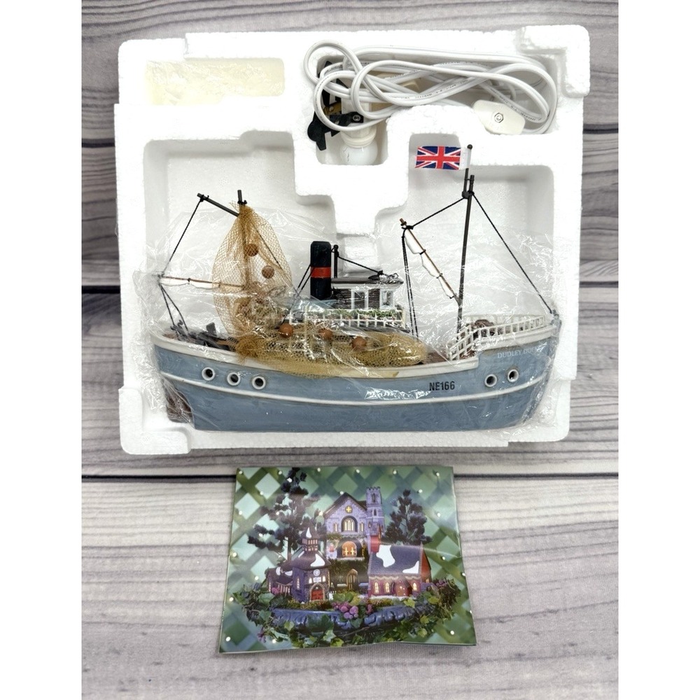 DEPT 56 DICKENS VILLAGE SERIES DUDLEY DOCKER FISHING SHIP  - RETIRED - Picture 4 of 6
